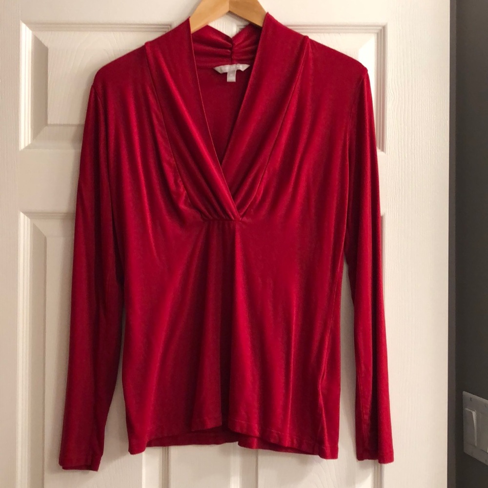 Banana Republic red long sleeve top Medium